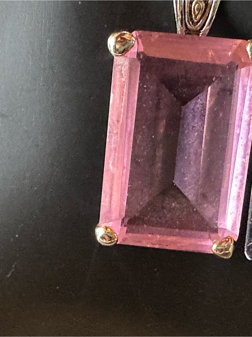 Pink Emerald-Cut Gemstone Pendant Necklace - Women’s Elegant Jewelry